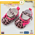 2015 best sell leopard moda algodão tecido bebê lazer sapatos com arco